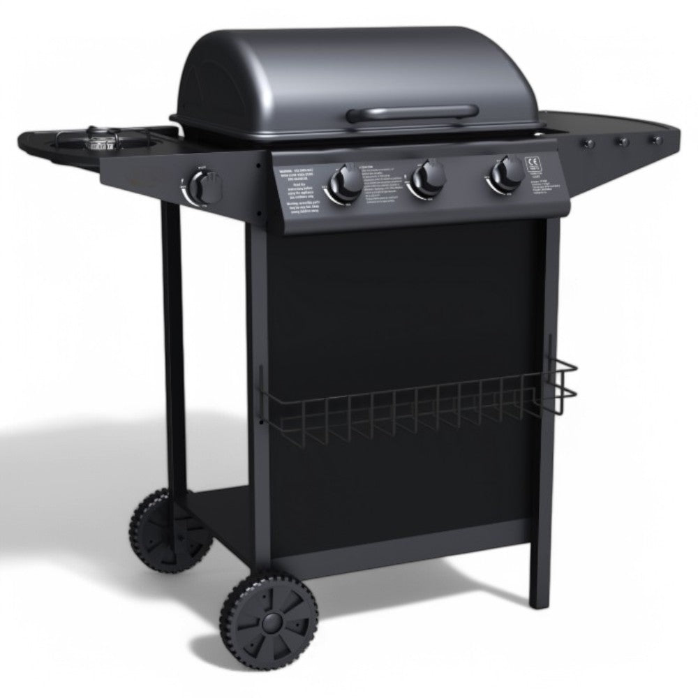 Barbecue a gas a tre fuochi 11 Kw con fornellone 104x55,4x97,7H cm