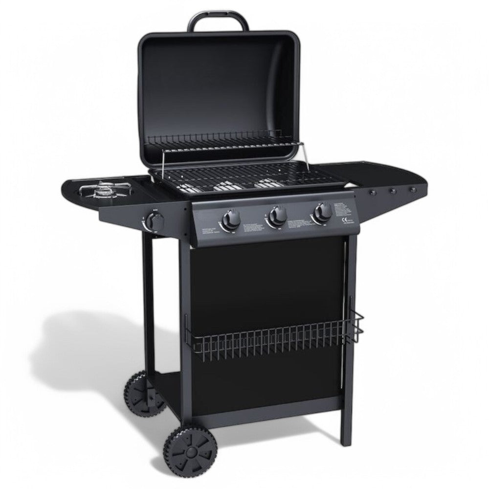 Barbecue a gas a tre fuochi 11 Kw con fornellone 104x55,4x97,7H cm