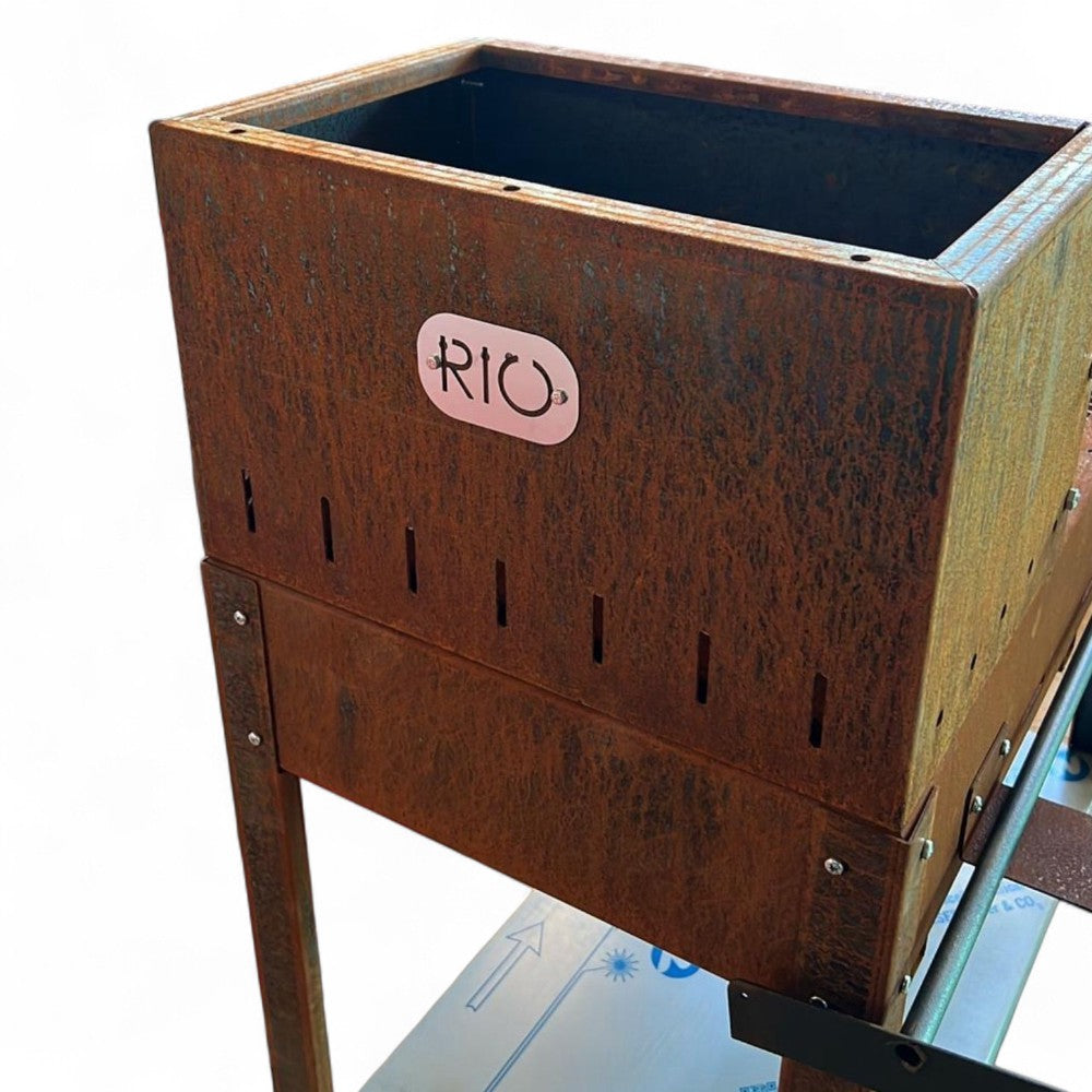 Barbecue à bois et charbon EL GAUCHO en acier Corten