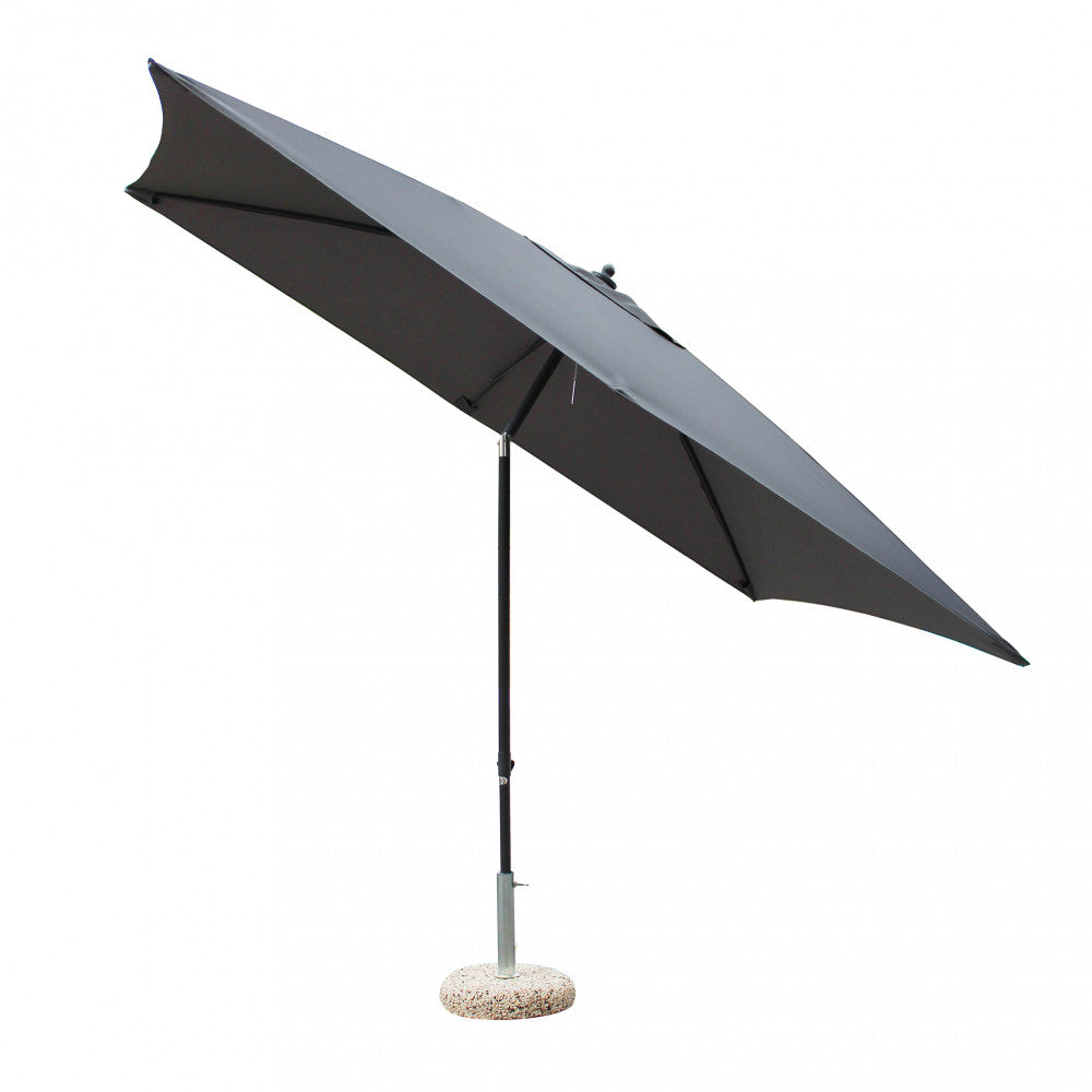 Parasol de jardin 3x2 m avec mât télescopique en aluminium et housse inclinable latéralement Grei 