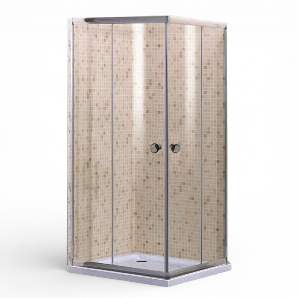 Cabine de douche en verre avec 2 portes coulissantes modèle TULIPANO 70x70xH190 cm