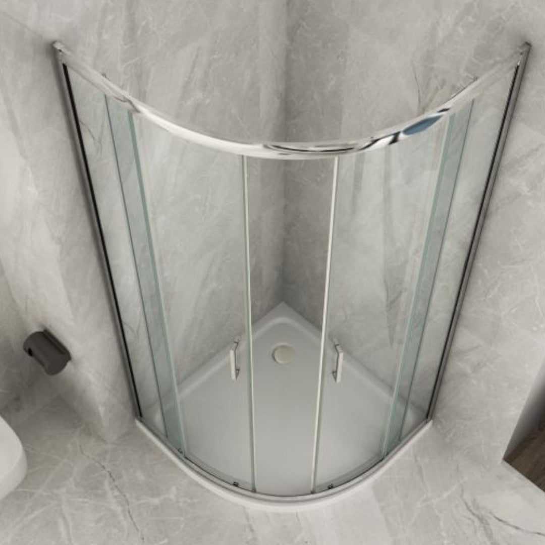 Paroi de douche semi-circulaire en verre 5 mm à ouverture coulissante modèle GIGLIO H190