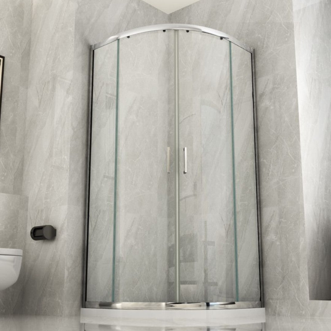 Paroi de douche semi-circulaire en verre 5 mm à ouverture coulissante modèle GIGLIO H190