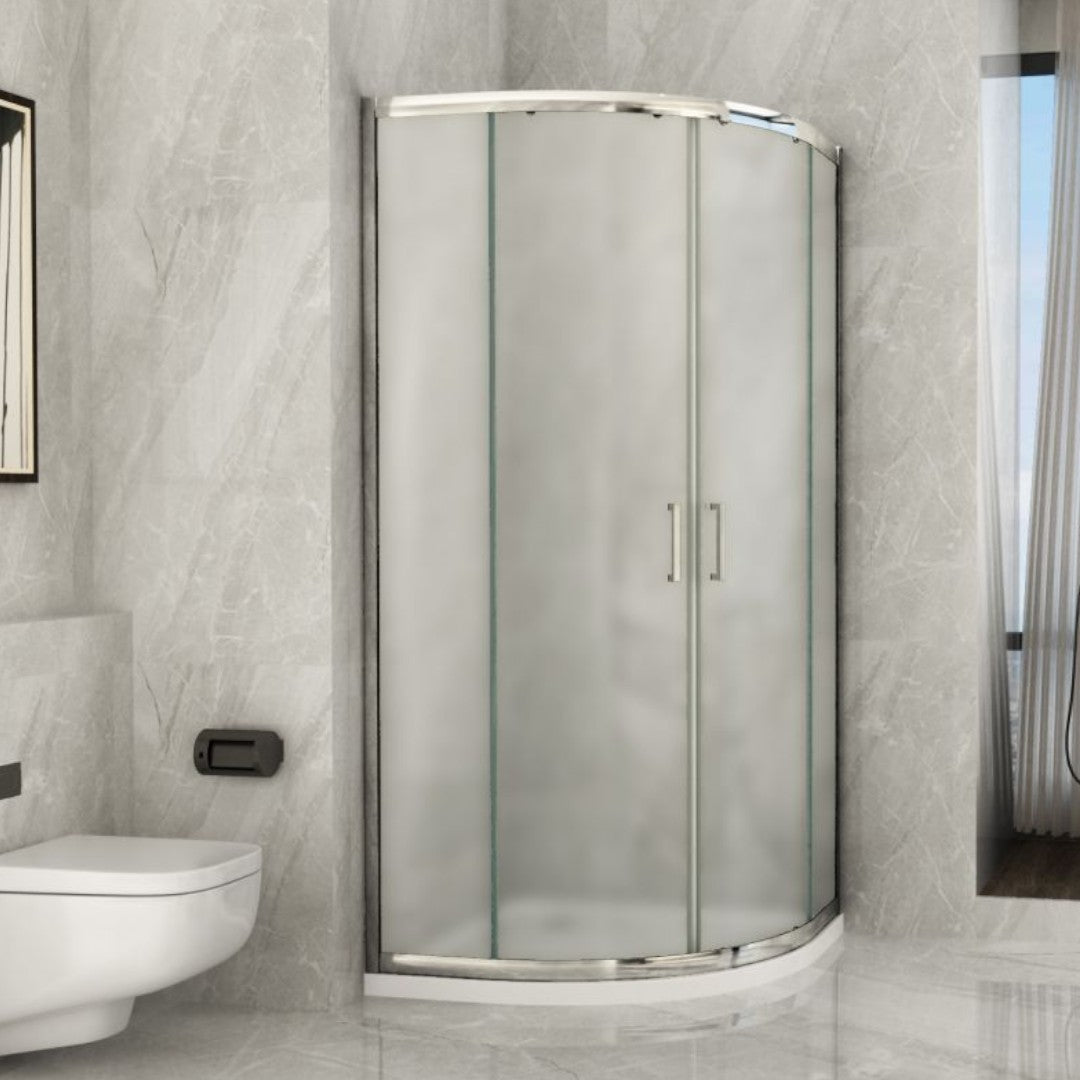 Paroi de douche semi-circulaire en verre 5 mm à ouverture coulissante modèle GIGLIO H190