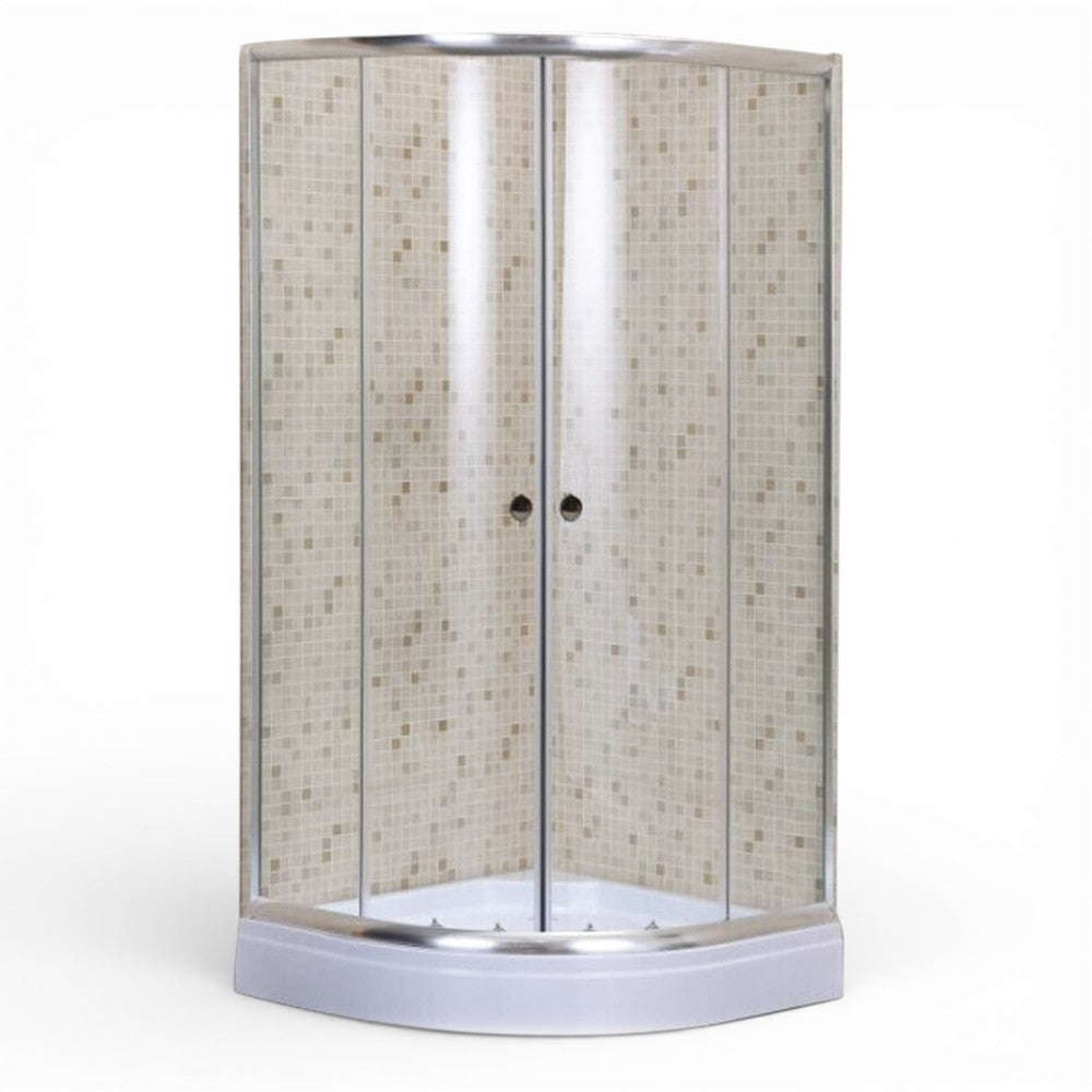 Paroi de douche semi-circulaire en verre 5 mm à ouverture coulissante modèle GIGLIO H190