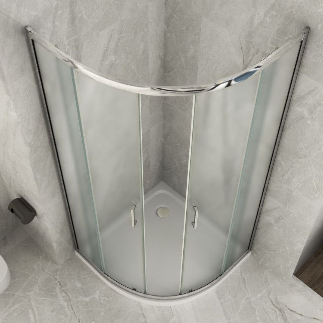 Box doccia semicircolare in vetro 5 mm con apertura scorrevole modello GIGLIO H190 cm