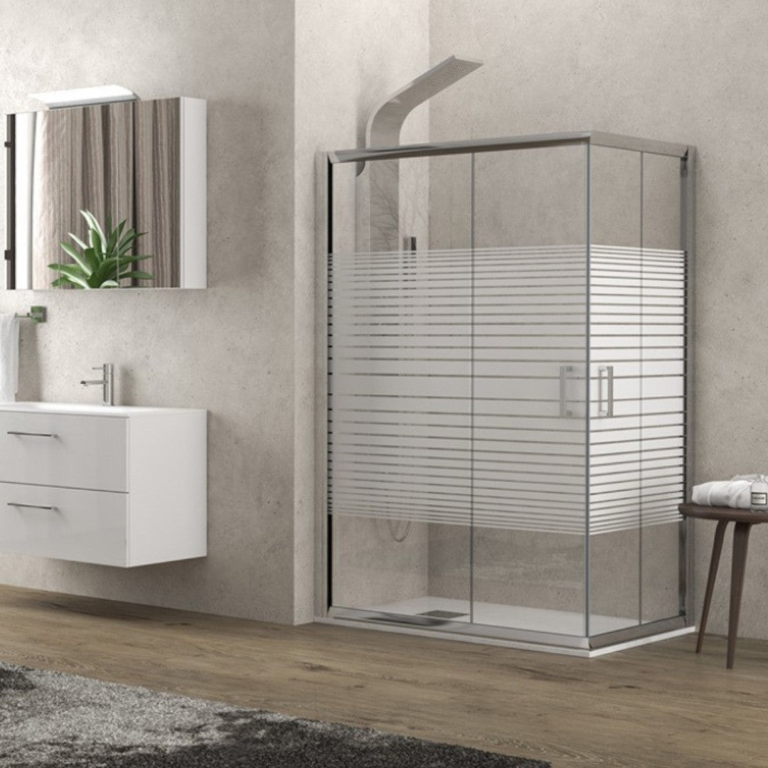 Cabine de douche en verre 1 porte coulissante modèle MARGHERITA 120x80xH190 cm.
