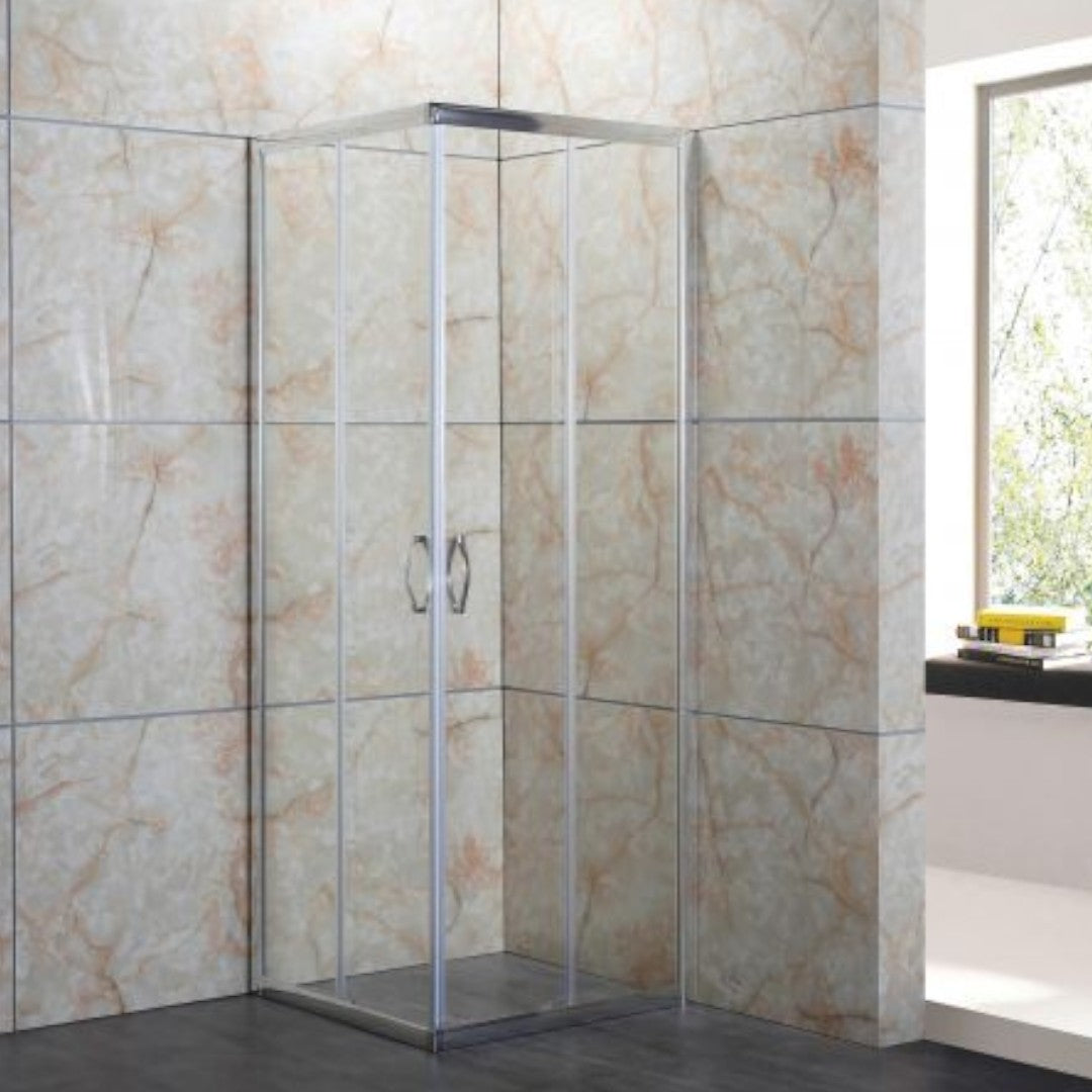 Cabine de douche en verre avec 2 portes coulissantes modèle DALIA 80x80xH190 cm
