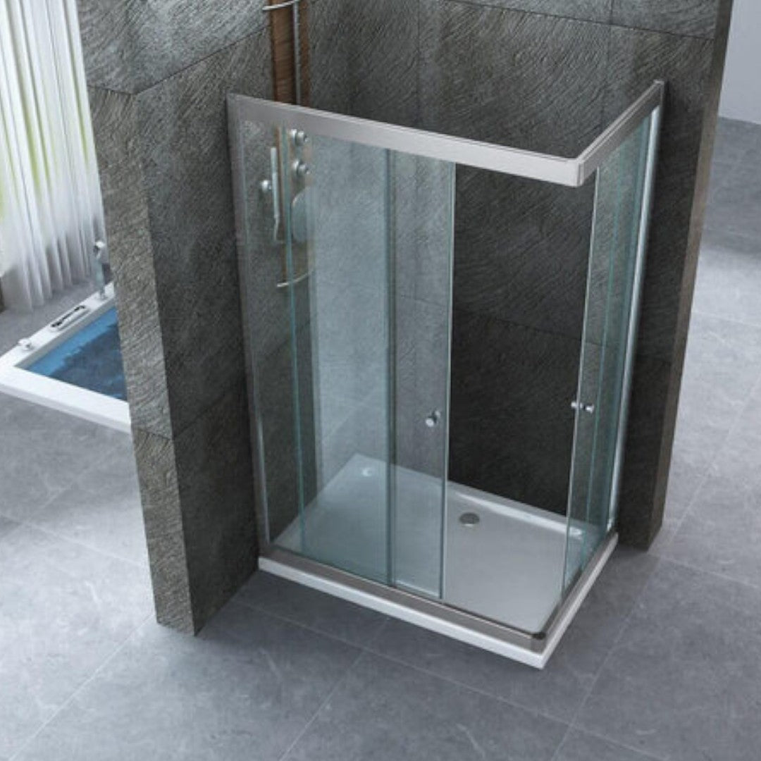 Box doccia in vetro con 2 ante scorrevoli modello GIRASOLE 68x88xH190 cm