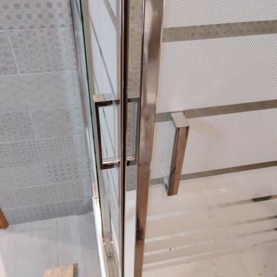 Cabine de douche en verre avec 2 portes coulissantes modèle ORCHIDEA 80x80xH190 cm