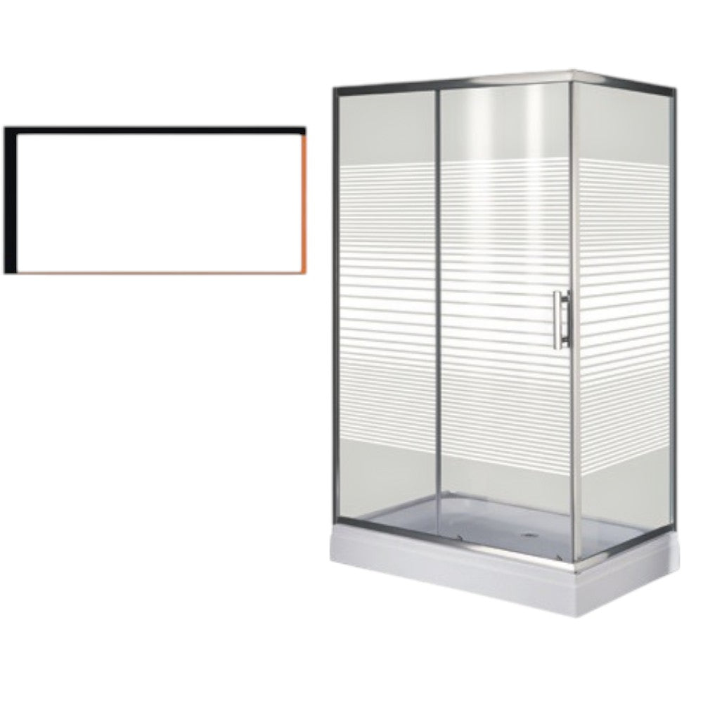 Cabine de douche en verre 1 porte coulissante modèle MARGHERITA 120x80xH190 cm.