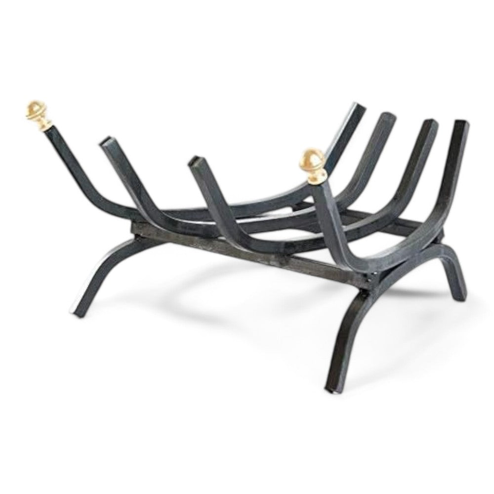 Brûleur à bûches triangulaire pour cheminée - 40 cm