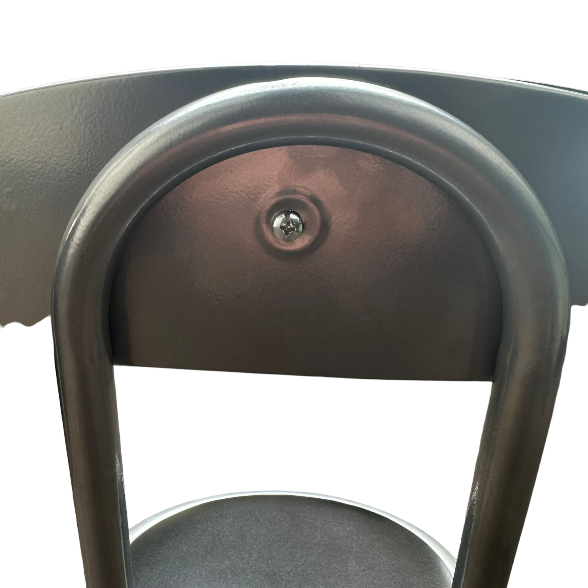 Sgabello pieghevole con struttura in acciaio seduta e schienale imbottiti in PVC Easy