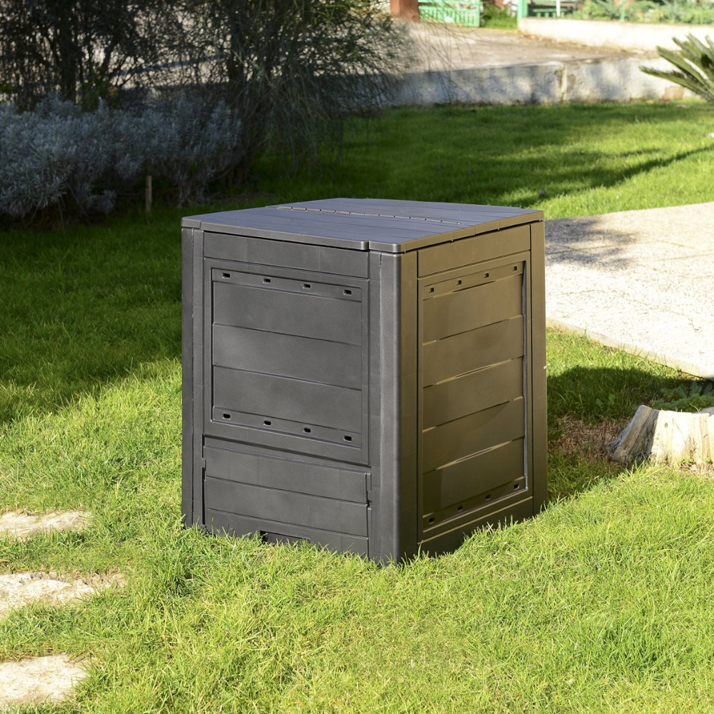 Composteur de jardin 260 litres en résine anthracite Ambition