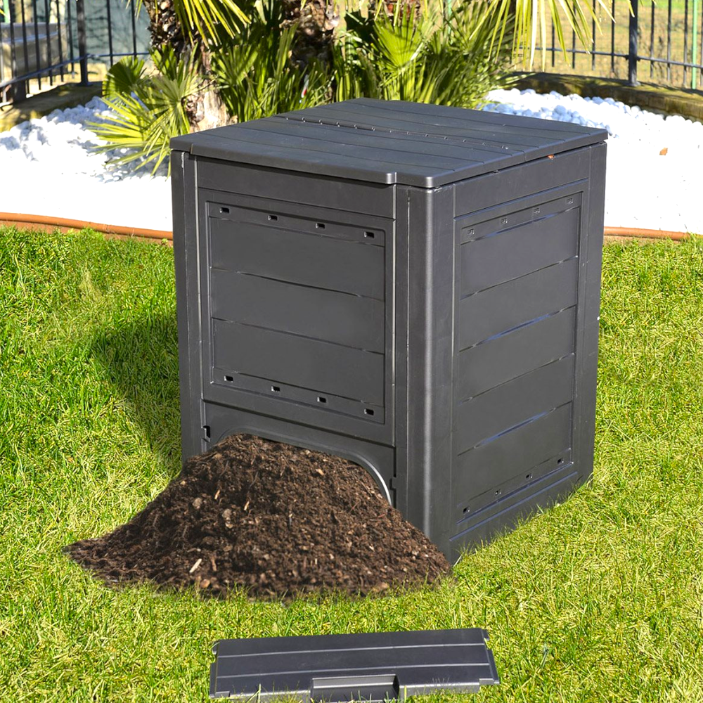 Composteur de jardin 260 litres en résine anthracite Ambition