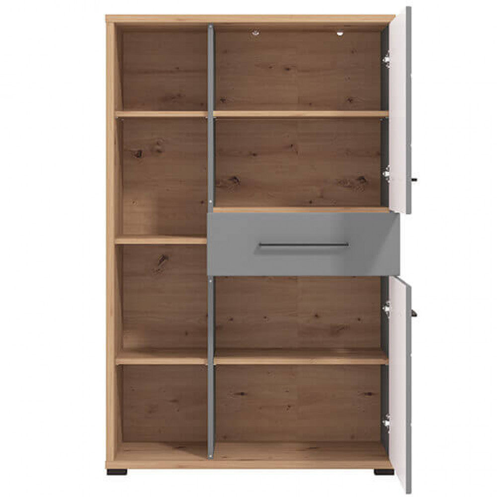 Armoire armoire d'intérieur Home avec 3 étagères, 2 portes et 1 tiroir en bois mélaminé bilaminé