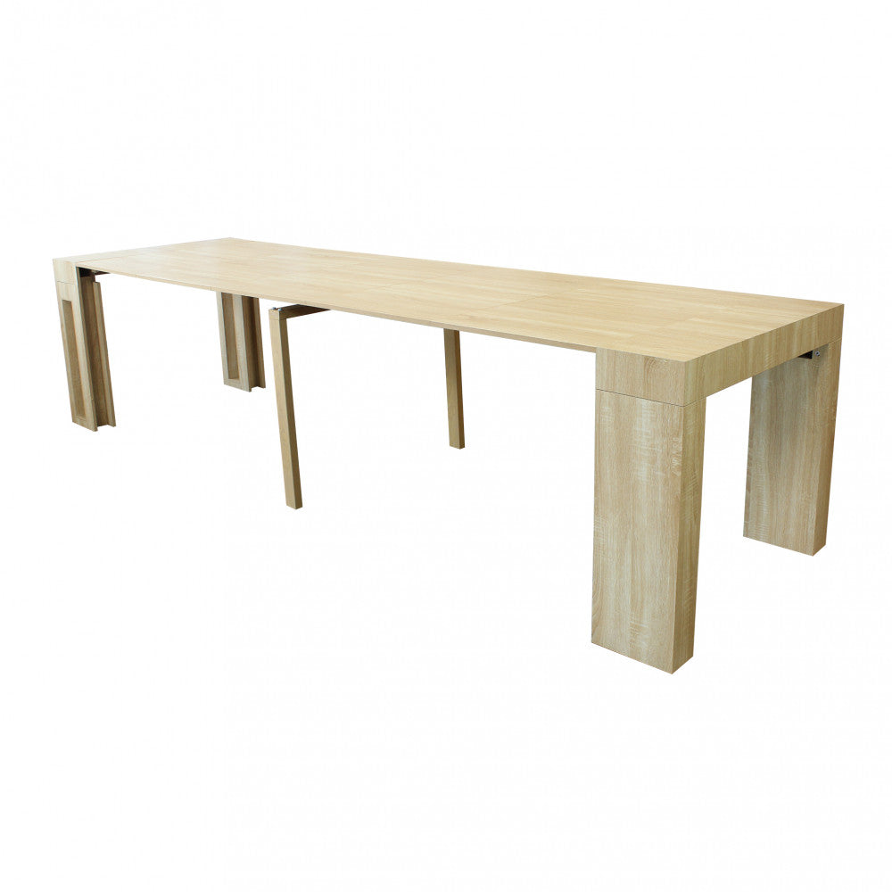 Tavolo consolle allungabile salvaspazio in mdf con struttura in metallo 90x45/300xH75 cm Napoca