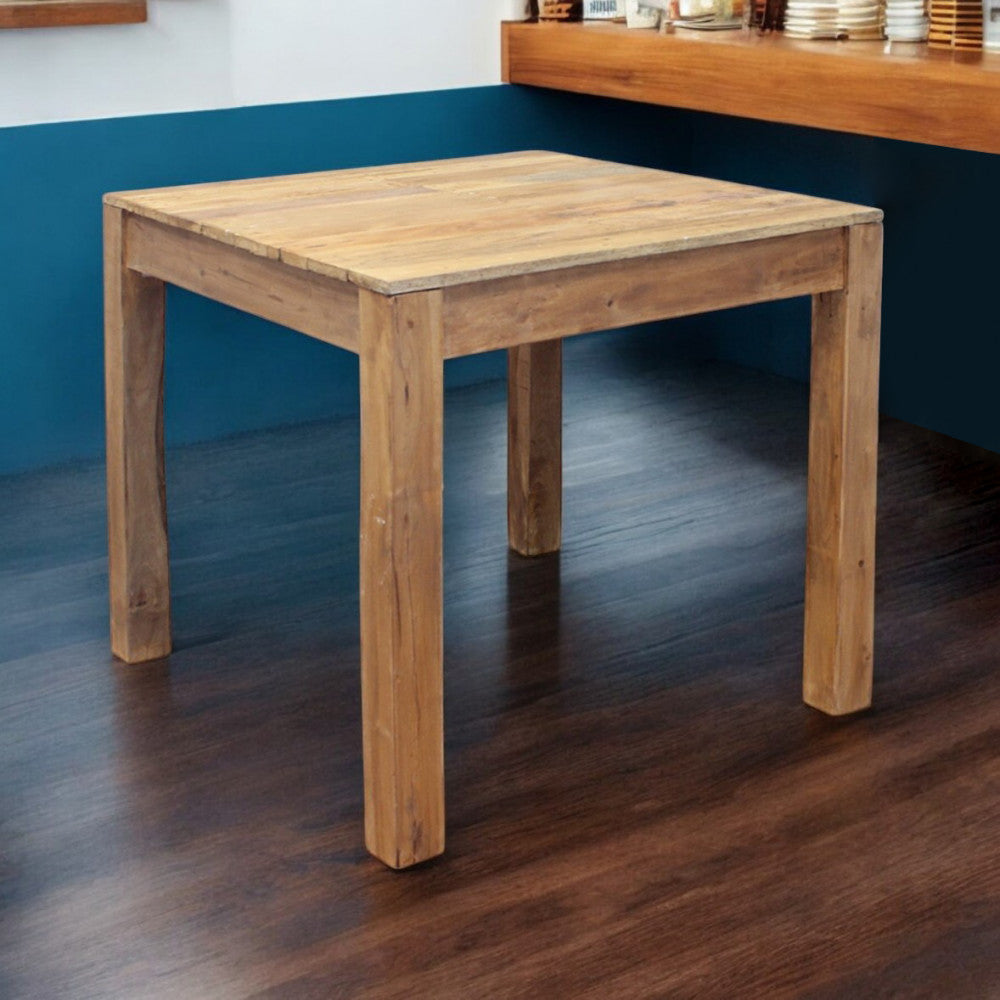 Tavolo quadrato fisso in legno riciclato 80x80xH77 cm