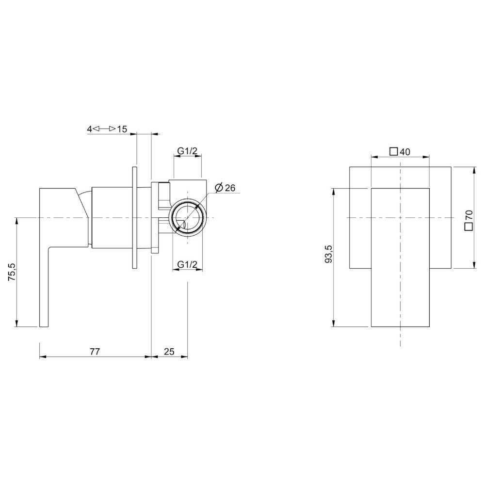 Miscelatore doccia incasso unika cromo lucido