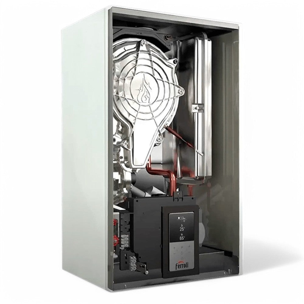 Caldaia a condensazione istantanea A con scambiatore primario in acciaio inox ad elevato spessore metano e gpl 42x32xH70 cm Bluehelix Hitech Rrt