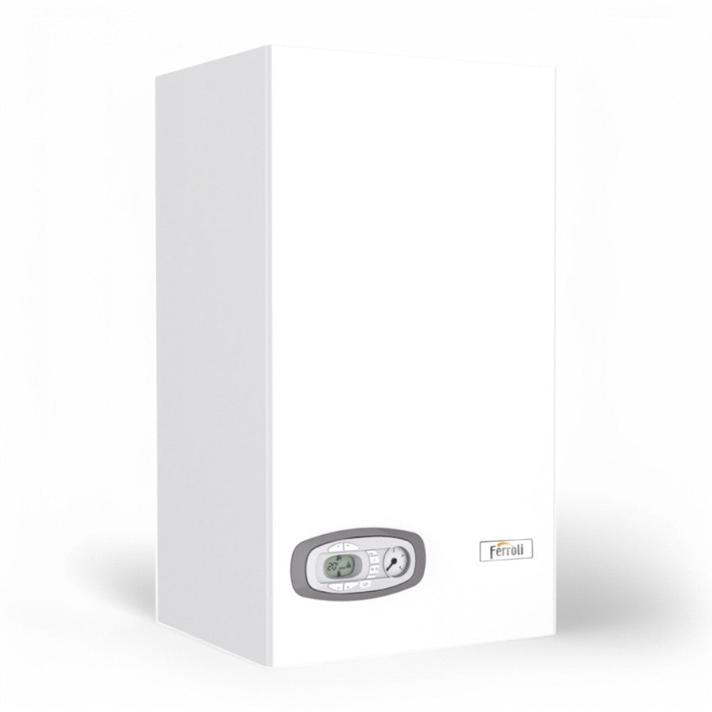 Caldaia istantanea a camera aperta 25 Kw A con pannello comandi e interfaccia utente a display, con tasti di impostazione gpl e metano 40x33xH70 cm Divatech D Ln