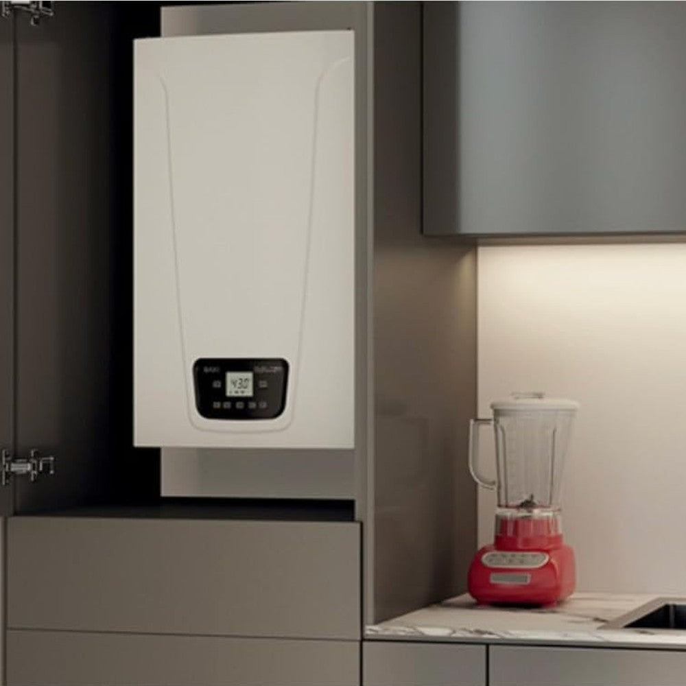 Caldaia a condensazione A con pannello comandi digitale con ampio display LCD retroilluminato metano e gpl H70x40x30 cm Duo-Tec Compact E