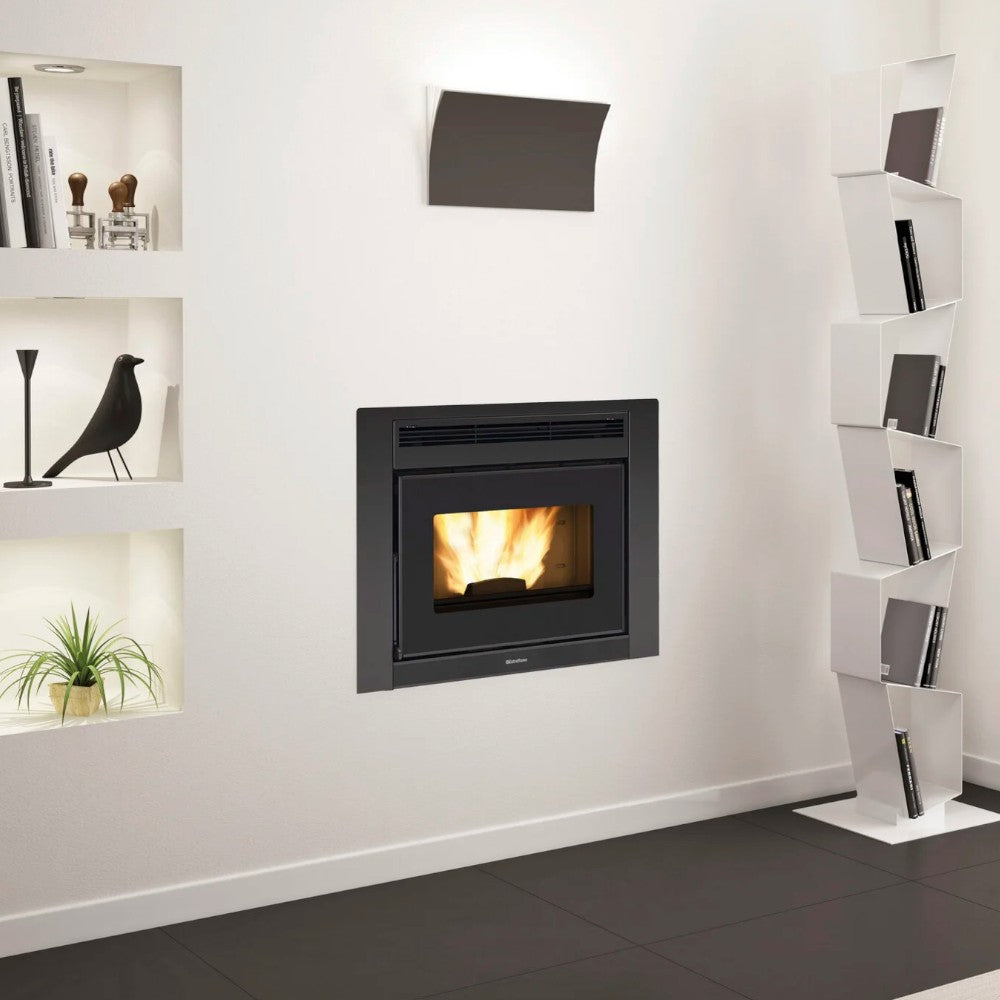 Caminetto camino inserto a pellet 19 Kw A+ con 87x60.8xH64.8 cm COMFORT IDRO L80.16