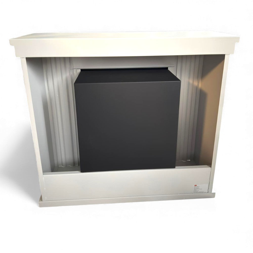 Cheminée au bioéthanol écologique blanche à poser au sol 86x30x77h cm