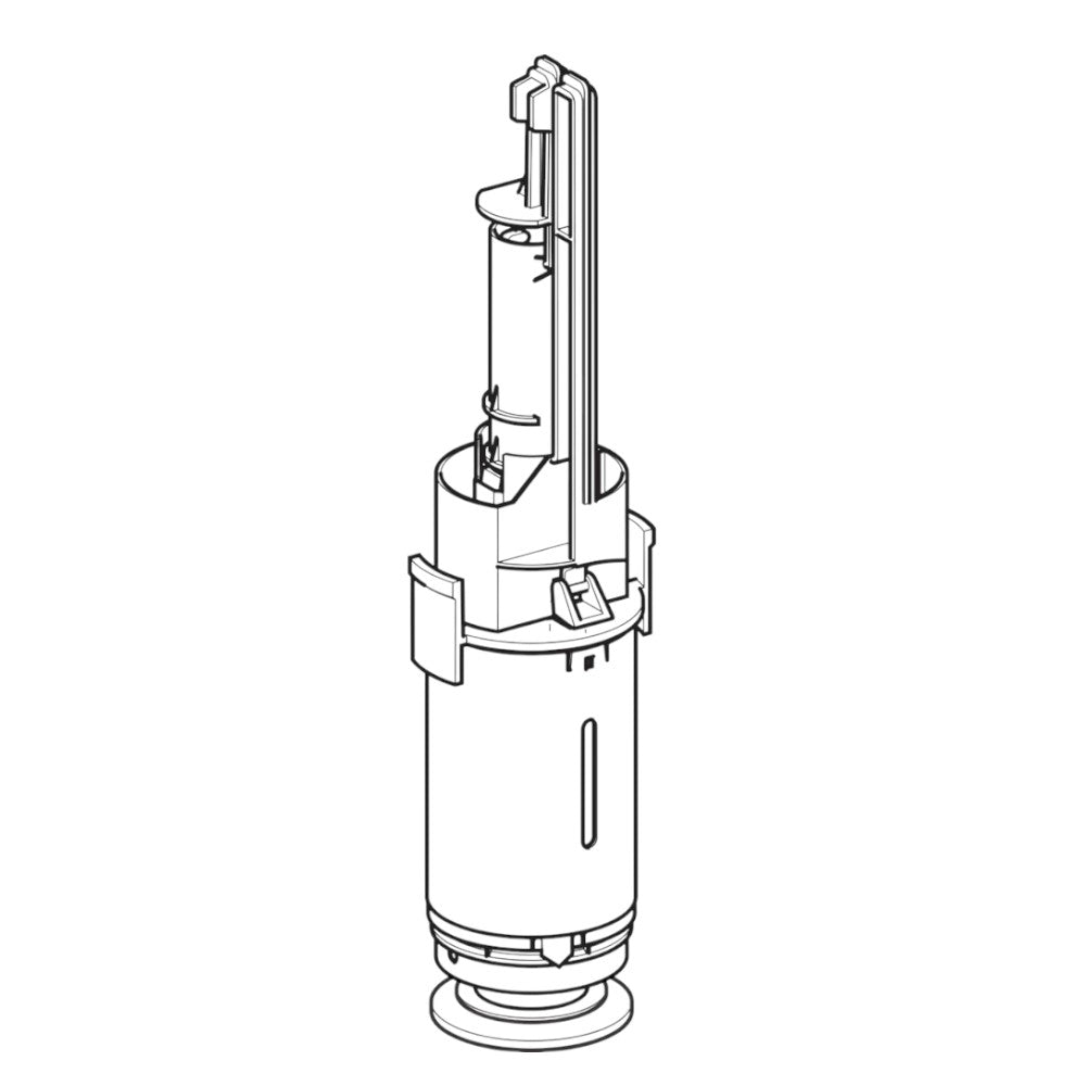 Campana con guarnizione per cassetta di risciacquo esterna a due quantità