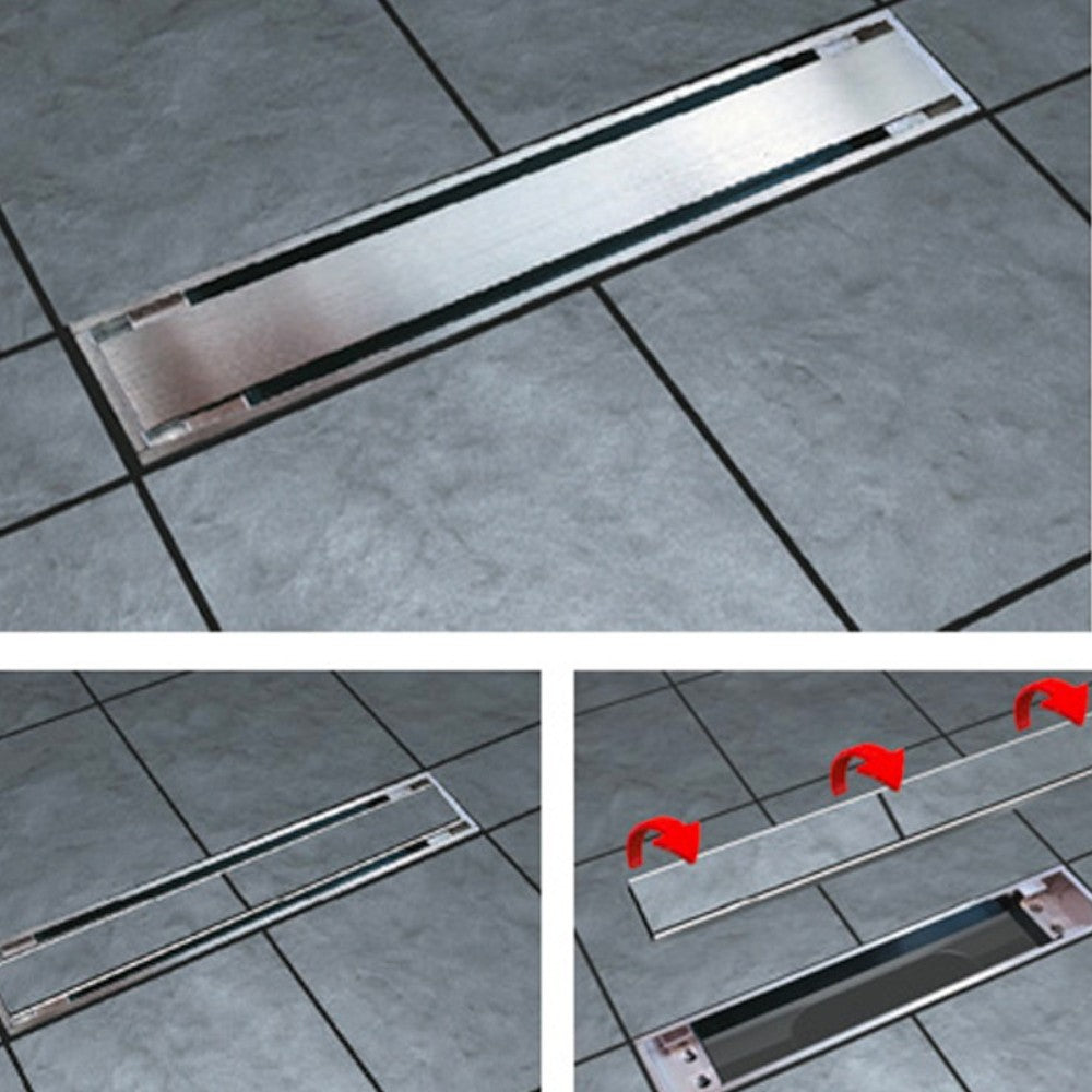 Canalina doccia griglia in acciaio inox con coperchio metallico Canalissima