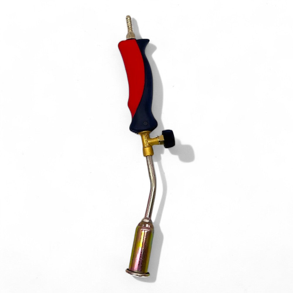 Cannello riscaldo a gas per asfaltista con rubinetto lunghezza 40 cm bruciatore diametro 25 mm robusto e pratico uso