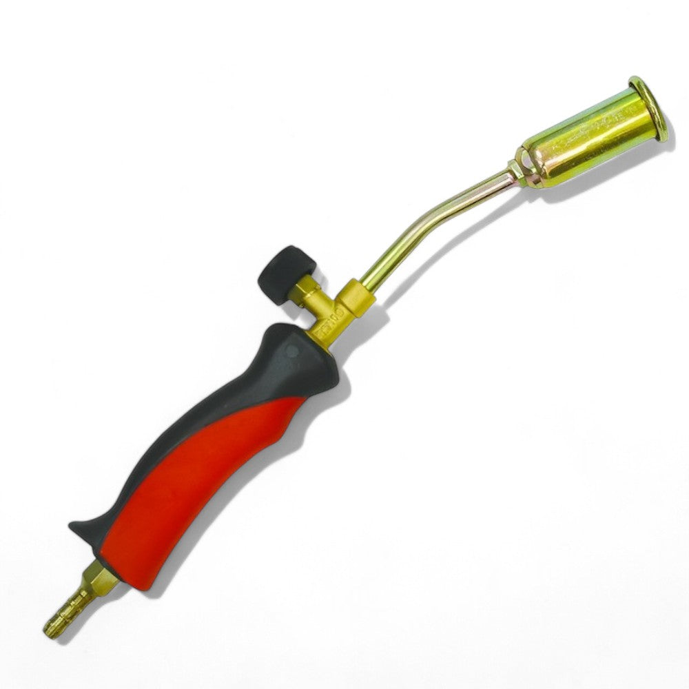 Cannello riscaldo a gas per asfaltista con rubinetto lunghezza 40 cm bruciatore diametro 25 mm robusto e pratico uso