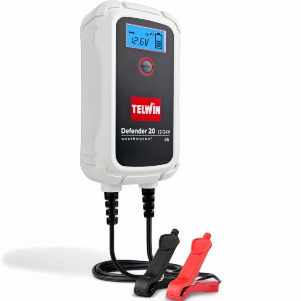 Caricabatterie intelligente auto 12V-24V con controllo carica elettronico e protezione per batterie piombo WET GEL AGM EFB