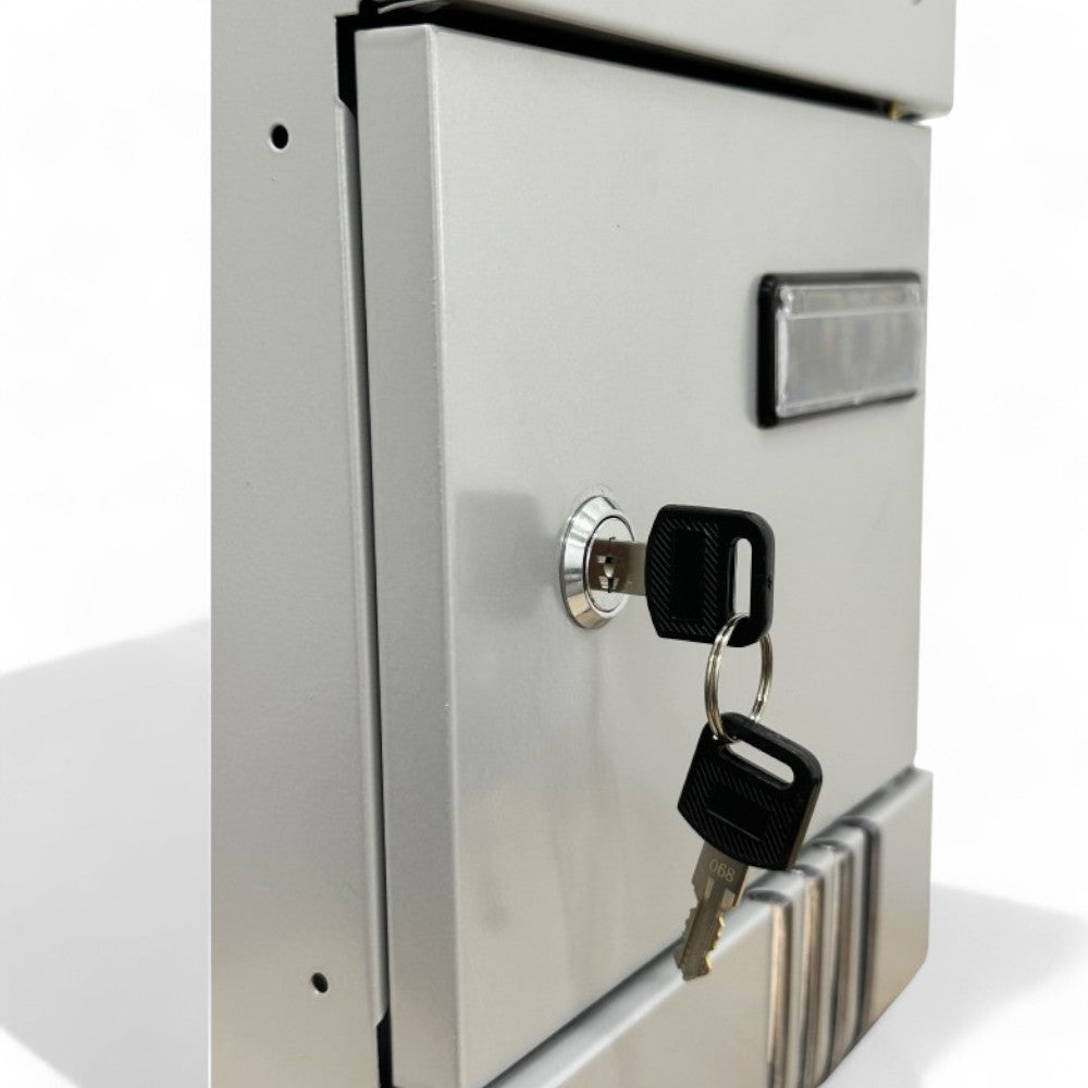 boîte aux lettres en acier Ideal Star 204x65x290h cm - argent