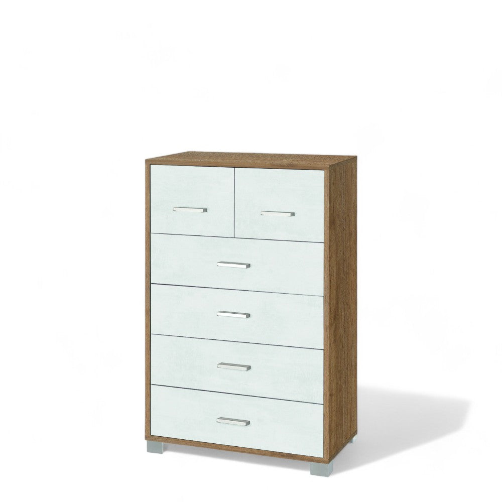 A772Nsosk Armoire 4+2 Tiroirs - Kit Noyer Stelvio et Oxyde Blanc