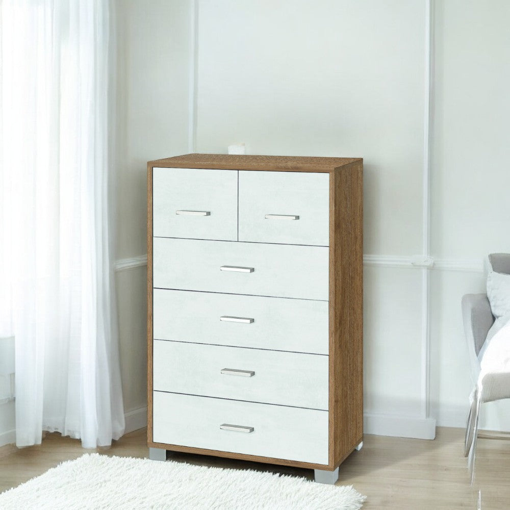 A772Nsosk Armoire 4+2 Tiroirs - Kit Noyer Stelvio et Oxyde Blanc