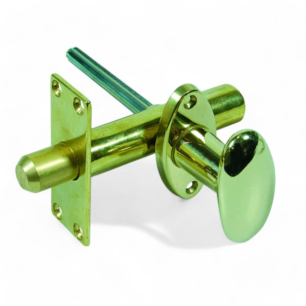 Pêne dormant à crémaillère en laiton poli - ø mm.17x80