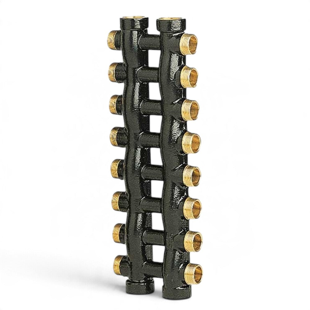 Collettore complanare maschio femmina 3/4 pollici 6x6 vie da 1/2 maschio con uscite laterali 37,5 mm