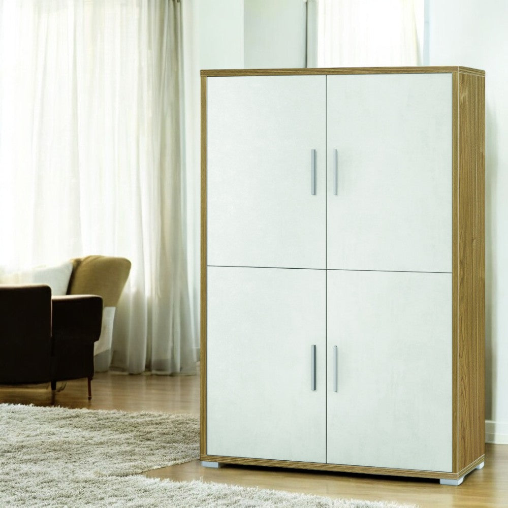 Adb834Nsosk Kit armoire 4 portes en noyer Stelvio et oxyde blanc