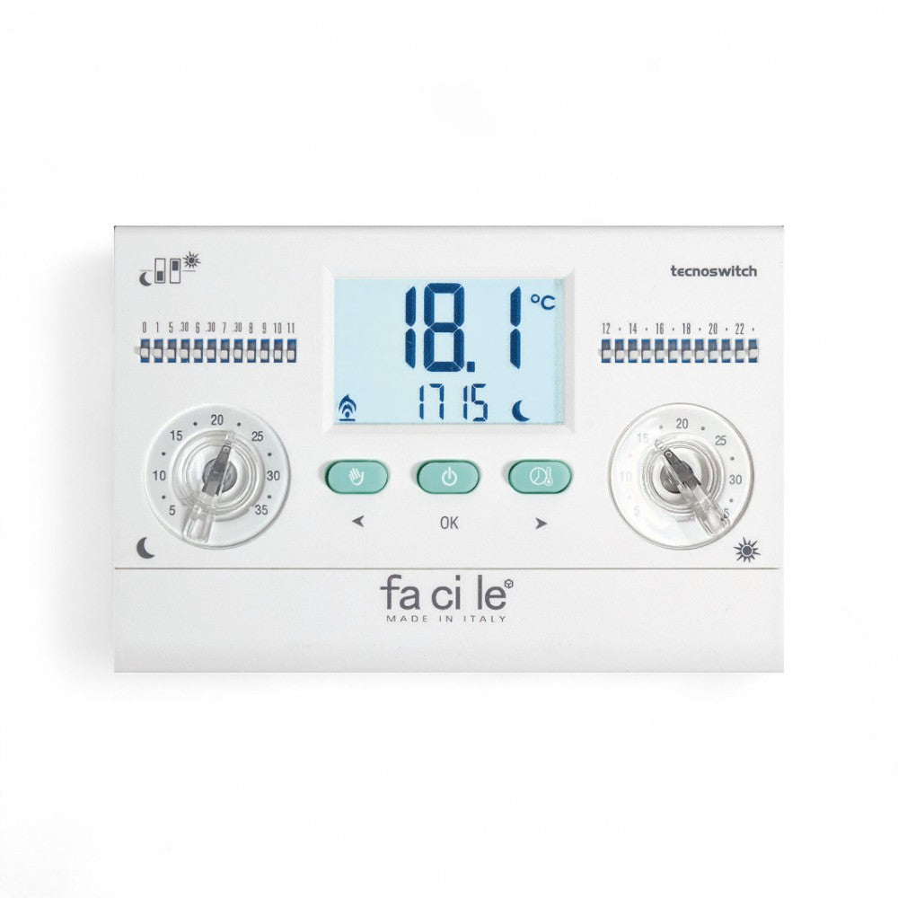 Cronotermostato elettronico giornaliero con regolazione +5°C -35°C Facile