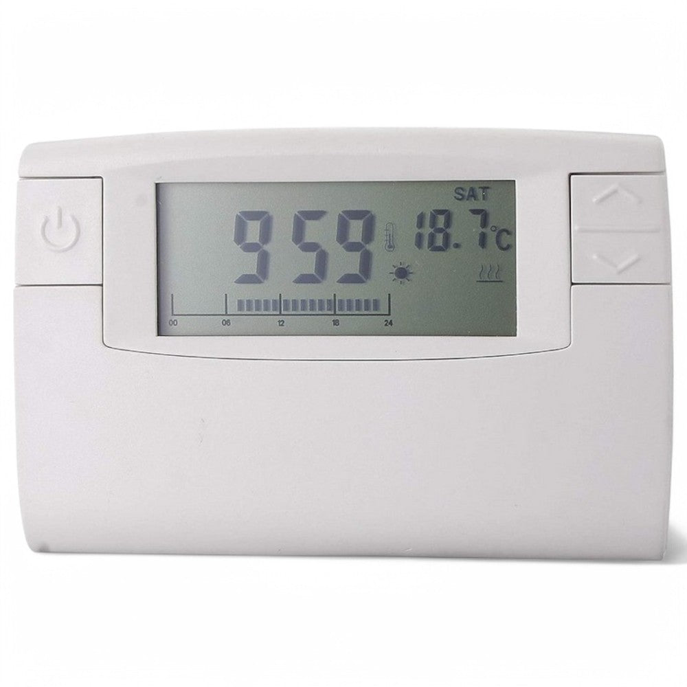 Cronotermostato ambiente digitale avanzato con display LCD e 3 livelli si riscaldamento regolabili