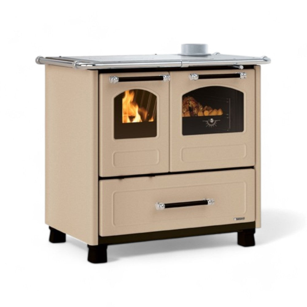 Cuisinière à bois familiale 7,5 Kw Blanc Modèle 4.5 - mesure 96,4x64,2x85,3h cm. - poids 125 kg