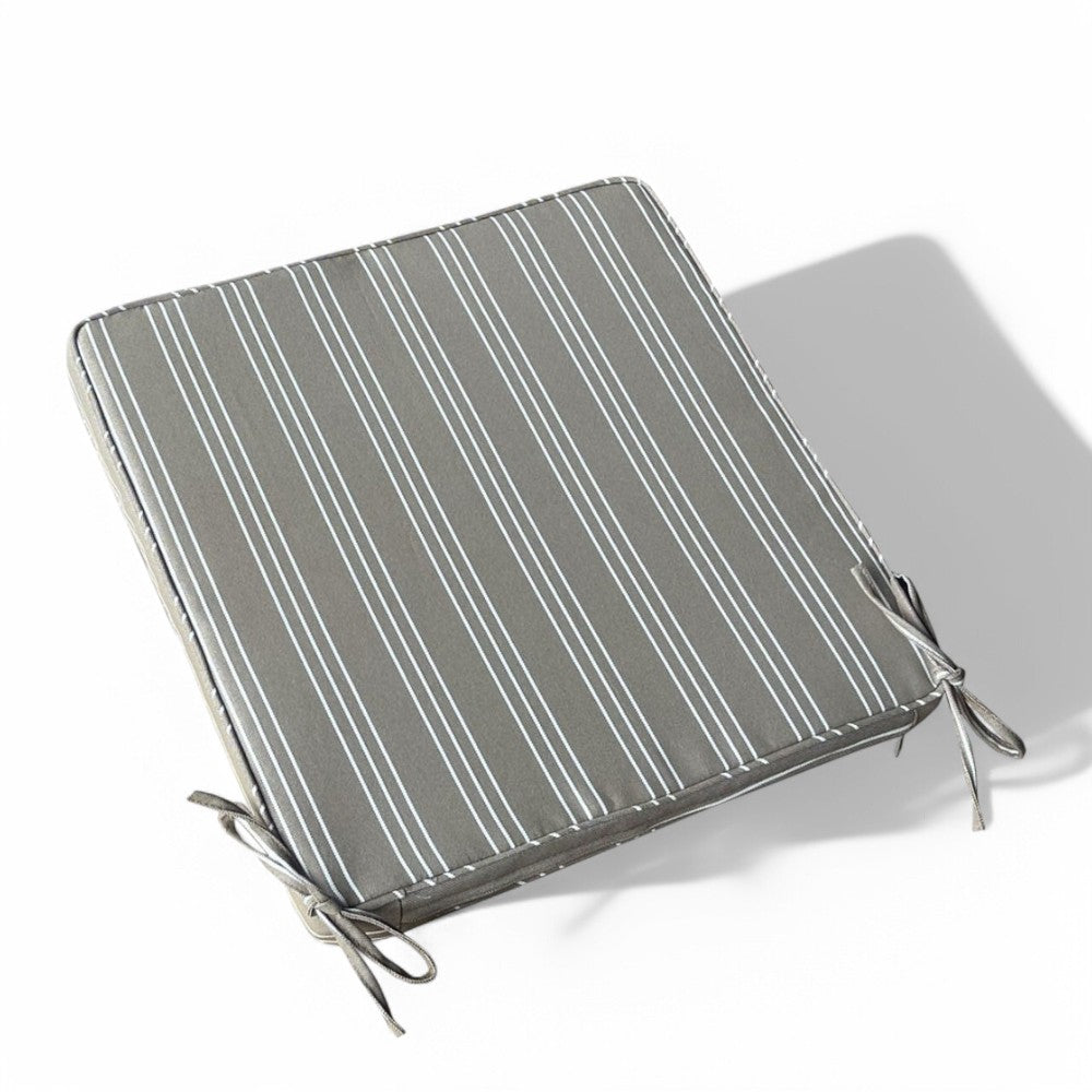 Véritable Coussin De Siège Large Rayé Tourterelle Gris