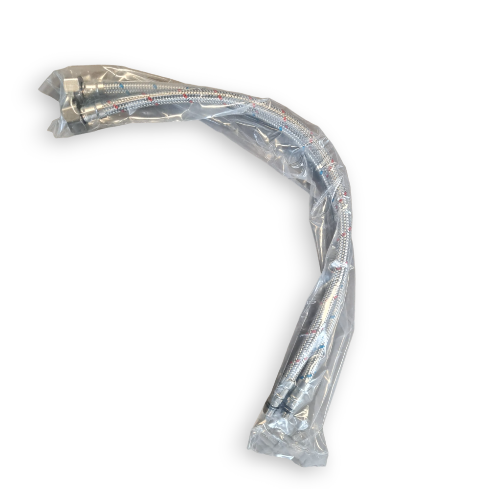 Mitigeur en laiton chromé avec vidage et flexibles Agliaia 