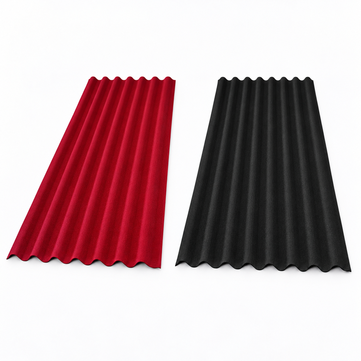 Lastra ondulata 200x85,5 cm impermeabile rinforzata in fibra bitumata per coperture e tettoie
