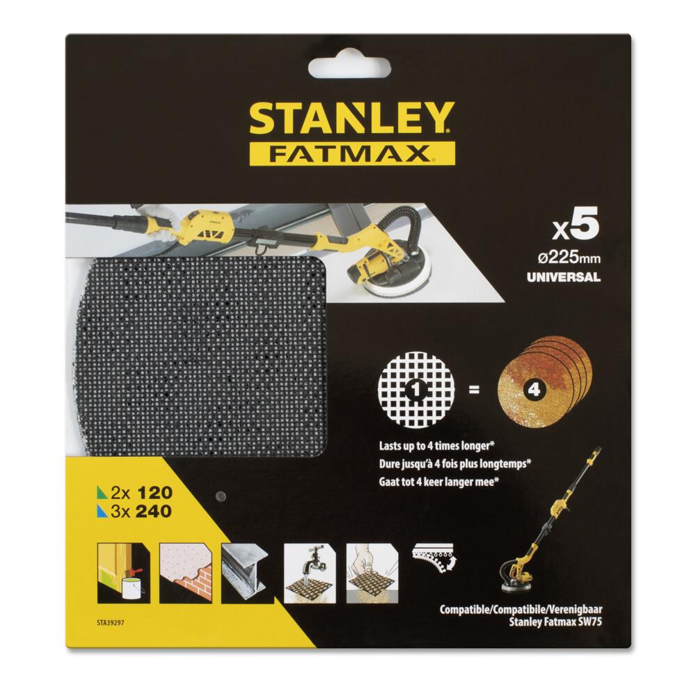 Dischi abrasivi per levigatrice giraffa per muro 225 mm Stanley Fatmax STA39297