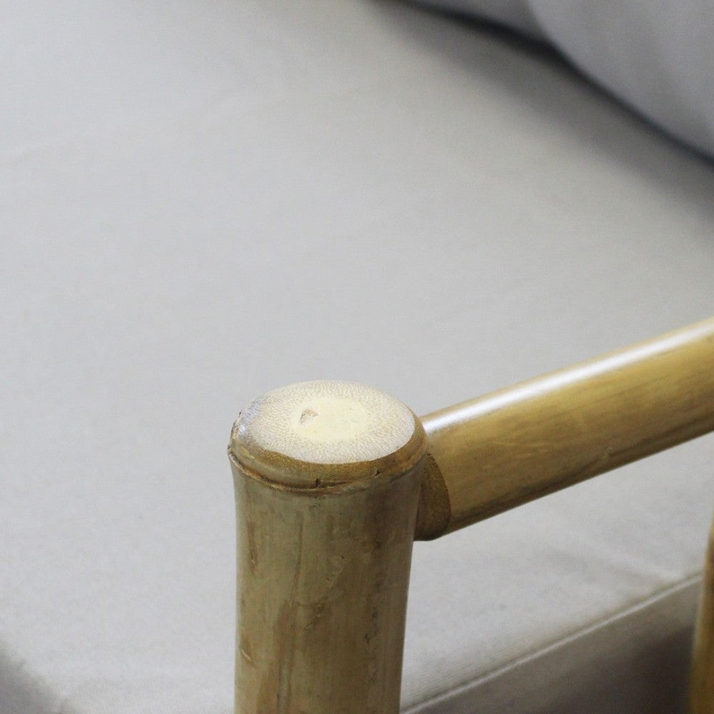 Divano in legno bamboo con cuscini marrone 180x70xH35/80 cm per esterno Margarita