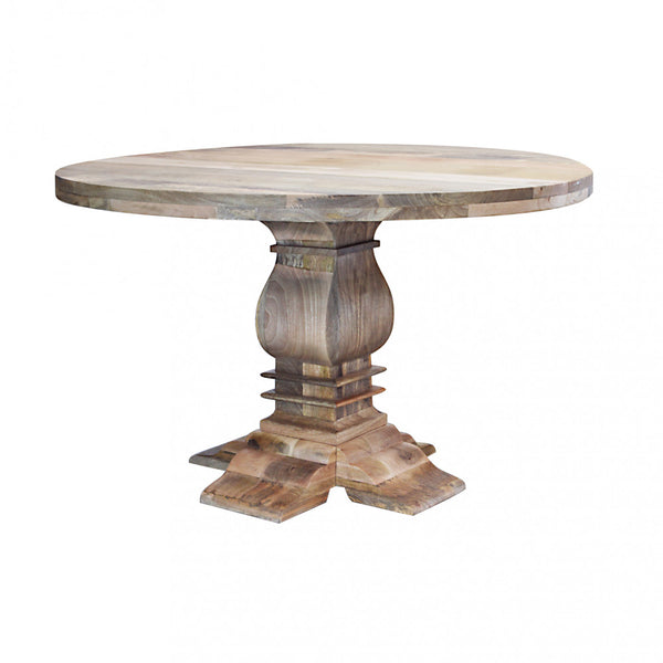 Tavolo tondo Ø130 cm da interno in legno di mango lavorato