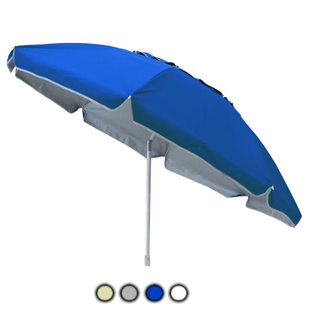 Parasol avec mât en métal et toile en polyester avec sac de transport et grille d'aération Poly