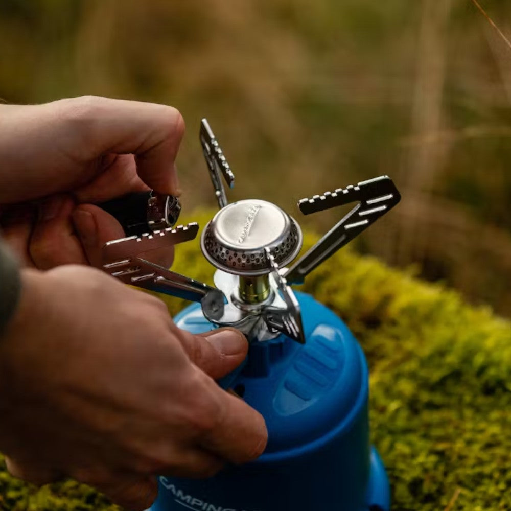 Réchaud à gaz de camping en plastique avec allumage manuel modèle 206 S